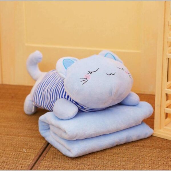 Oreiller en peluche pour chat avec couverture