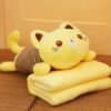 Oreiller en peluche pour chat avec couverture