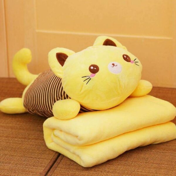 Oreiller en peluche pour chat avec couverture