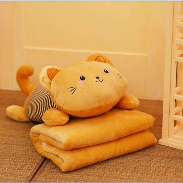 Oreiller en peluche pour chat avec couverture