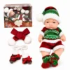 Poupée Deux modèles au choix, avec tenue de Noël en tricot