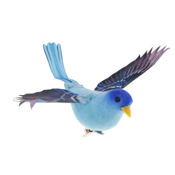 Oiseaux artificiels en mousse et plumes
