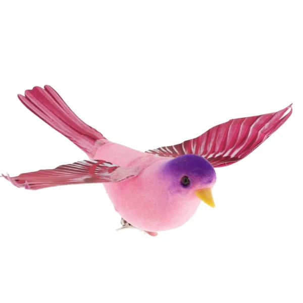 Oiseaux artificiels en mousse et plumes