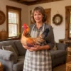 Coussin décoratif en forme de poule