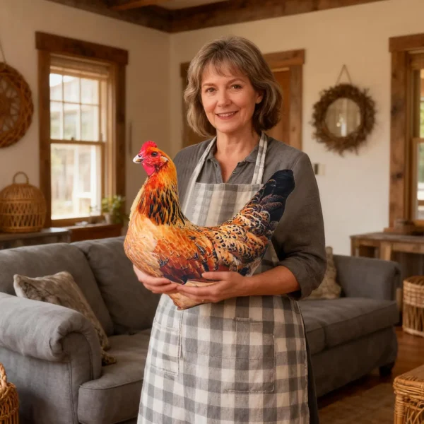Coussin décoratif en forme de poule