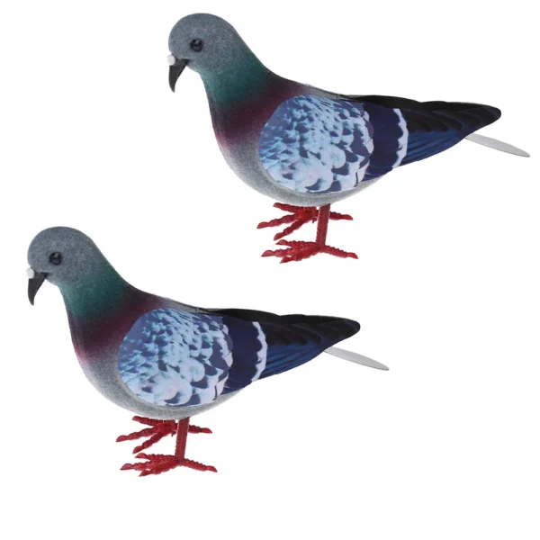 Oiseaux artificiels – Figurines de pigeons gris