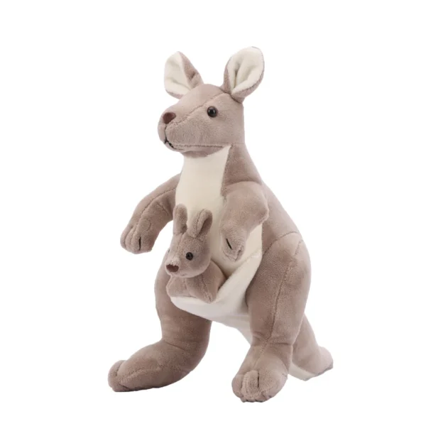 Peluche kangourou : maman kangourou et son bébé
