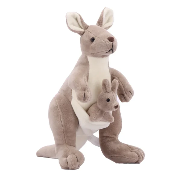 Peluche kangourou : maman kangourou et son bébé