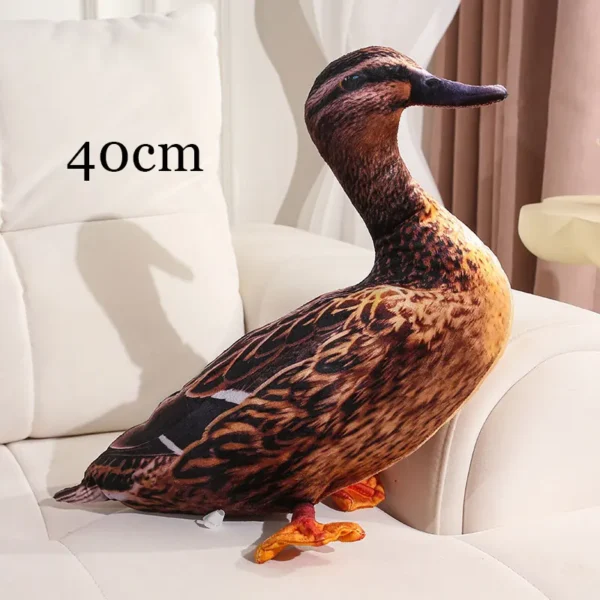 Peluches réalistes (poule, canard, dinosaure, chien, chat, âne)