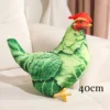 Peluches réalistes (poule, canard, dinosaure, chien, chat, âne)