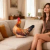 Coussin décoratif en forme de poule