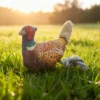 Jouet en peluche réaliste en forme de faisan avec sifflet