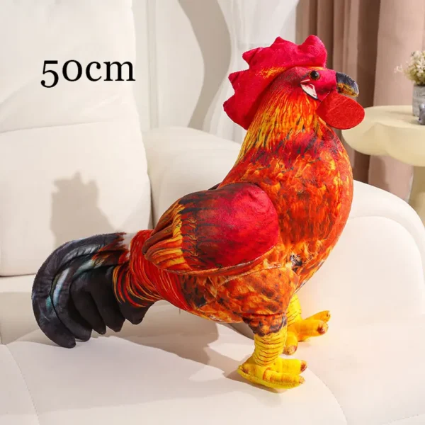 Peluches réalistes (poule, canard, dinosaure, chien, chat, âne)