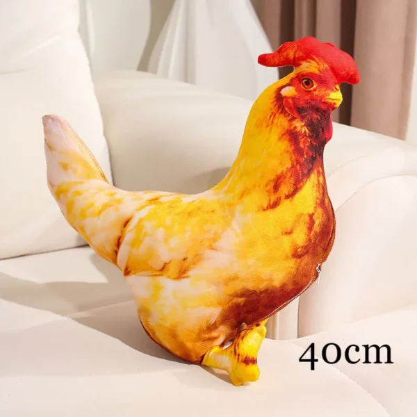Peluches réalistes (poule, canard, dinosaure, chien, chat, âne)