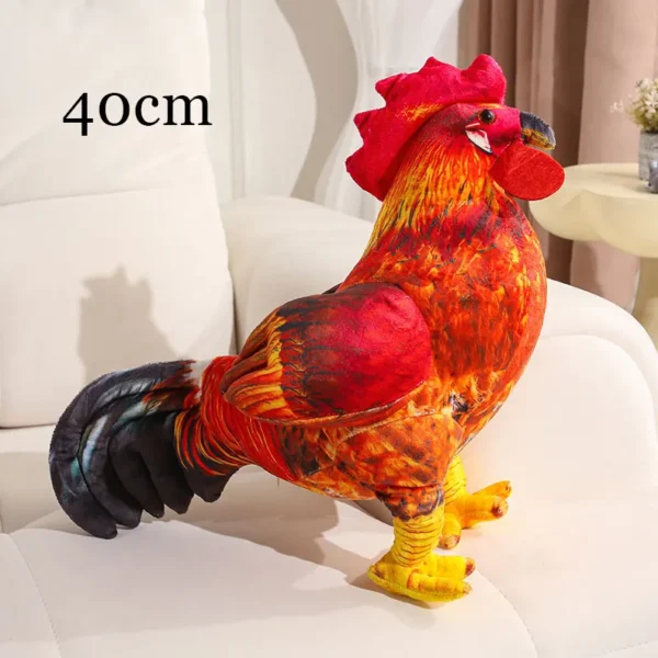 Peluches réalistes (poule, canard, dinosaure, chien, chat, âne)